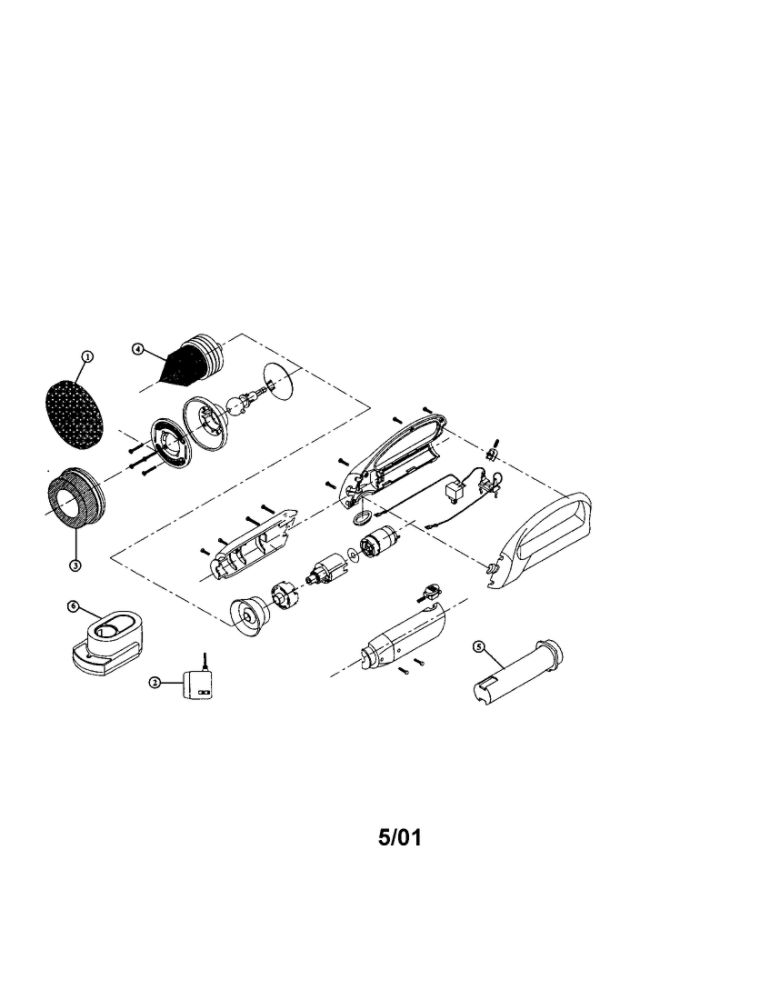 Scrub Devil Diagram and Parts List for SD100  Dirt Devil Hand Vacuum